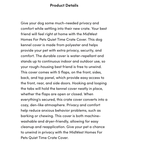 MidWest Homes for Pets QuietTime Crate Cover - Picture 6 of 6